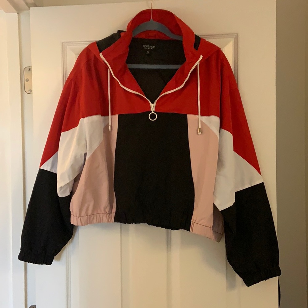 Cropped retro Topshop windbreaker - size 12